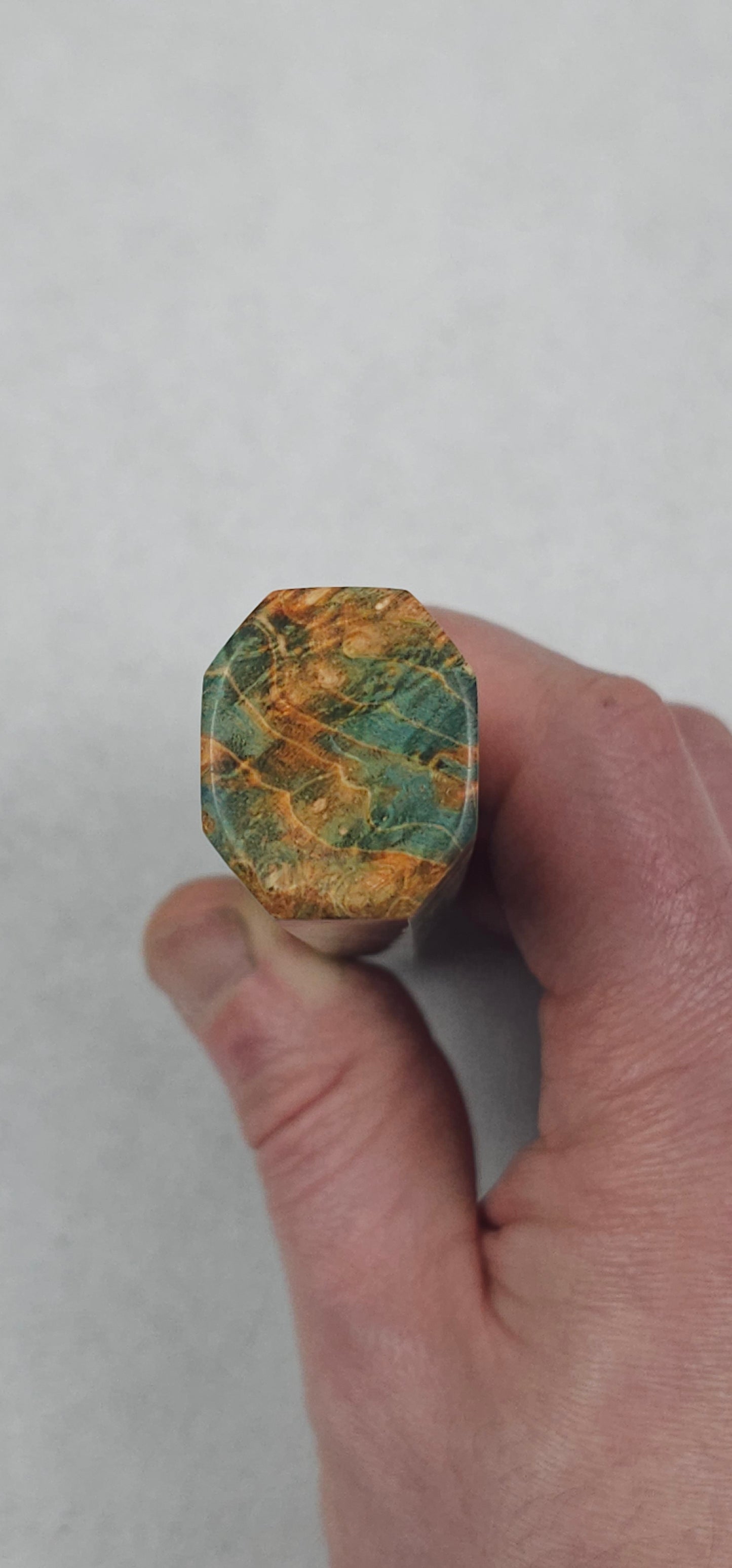 Stabilized Birch Burl with Buffalo Horn Ferrule - Yellow/Green (Addon)