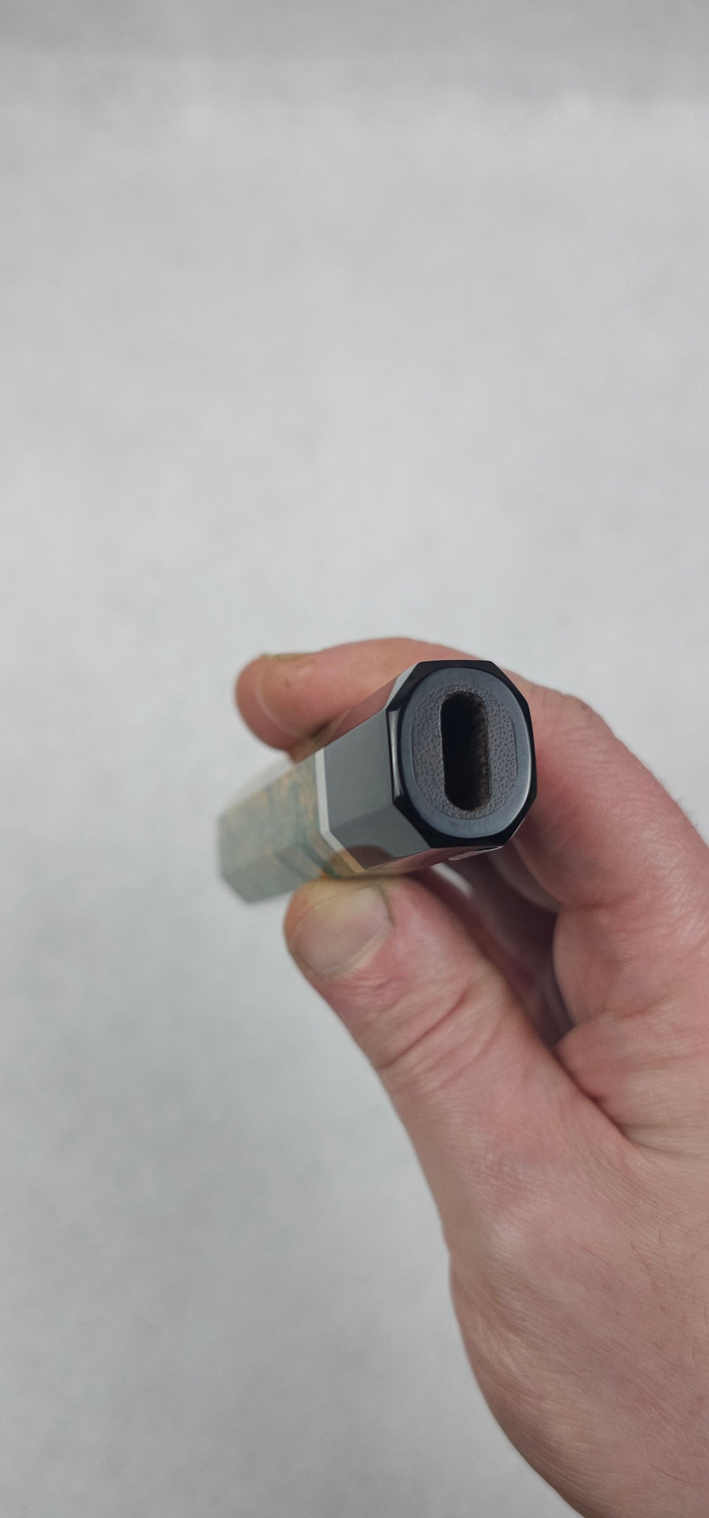 Stabilized Birch Burl with Buffalo Horn Ferrule - Yellow/Green (Addon)