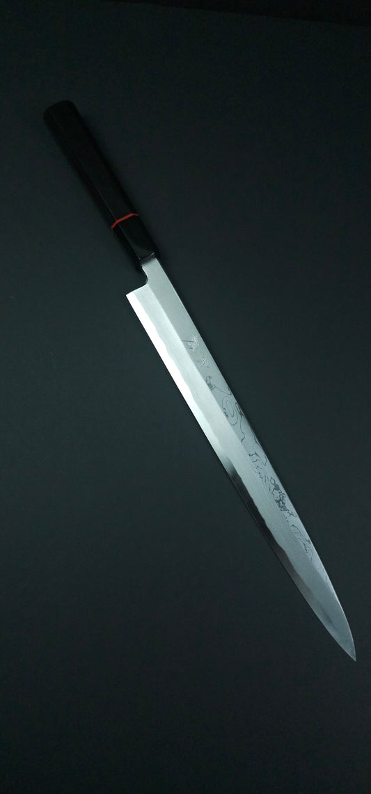 Yoshikazu Tanaka Blue1 Damascus Yanagiba 300mm