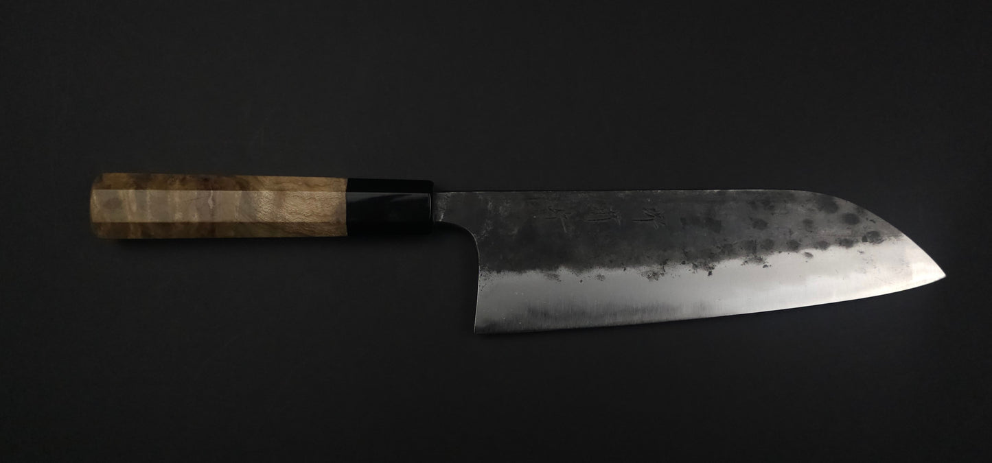 Sakai Kikumori White1 Kuro-uchi Santoku 180mm