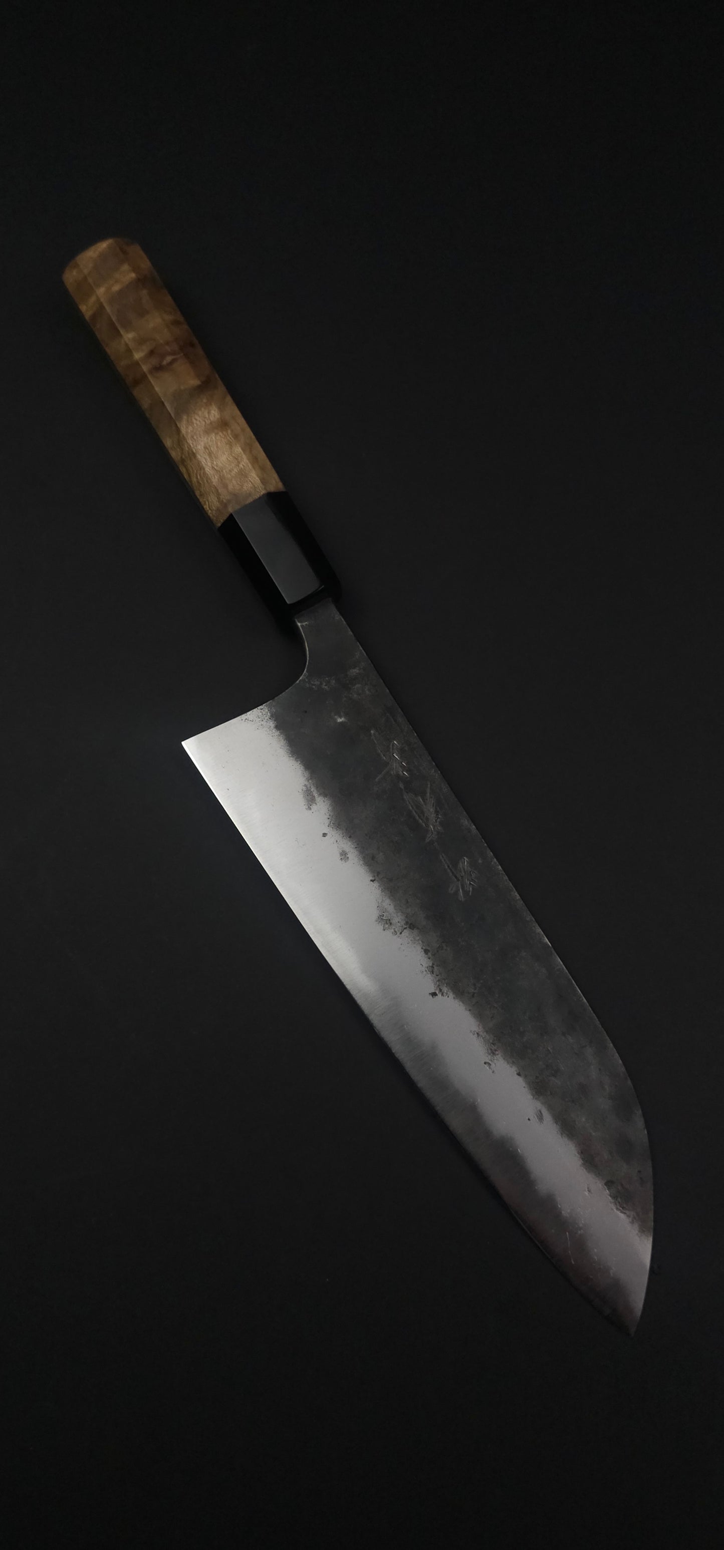 Sakai Kikumori White1 Kuro-uchi Santoku 180mm