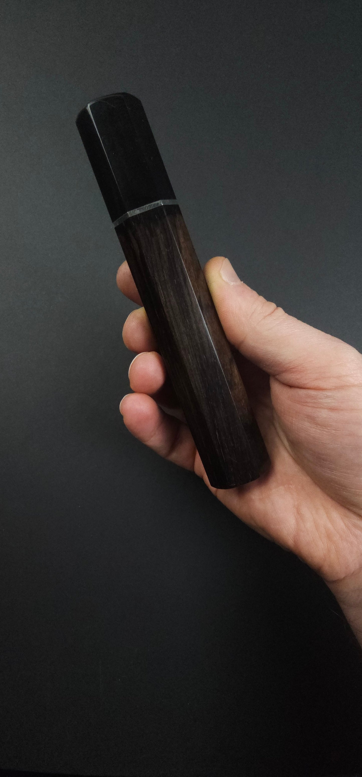 Black Ebony With Dark Buffalo Horn Ferrule - Thin Metal Spacer (Addon)