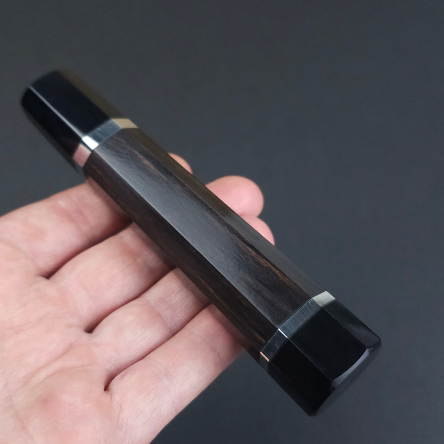 Black Ebony With Dark Buffalo Horn Ferrule - 2 Metal spacer (Addon)