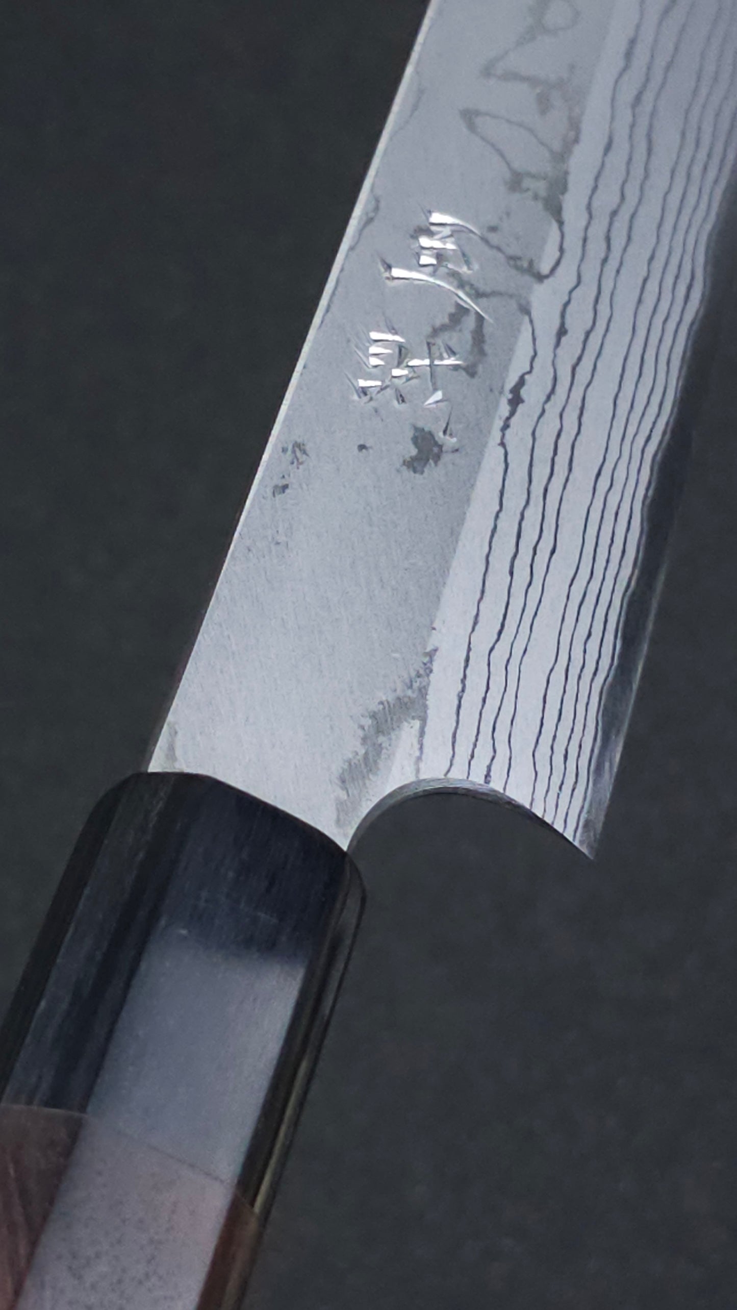 Shisei-Hideo Kitaoka White2 Damascus Yanagiba Kiritsuke 240mm