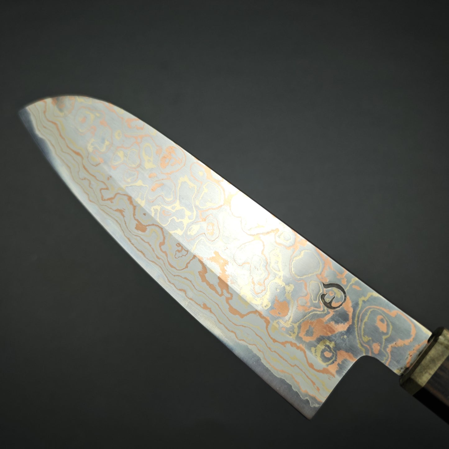 Mutsumi Hinoura V-toku Rainbow Damascus Santoku 180mm