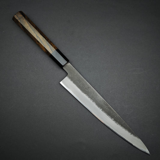 Mutsumi Hinoura White2 Nashiji Sujihiki 210mm-Stainless clad