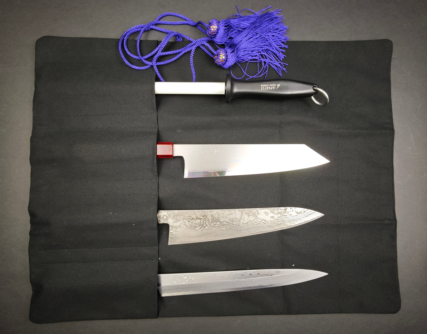 Kinran Handmade Japanese Knife Rolls-up 4 knives 545x420mm