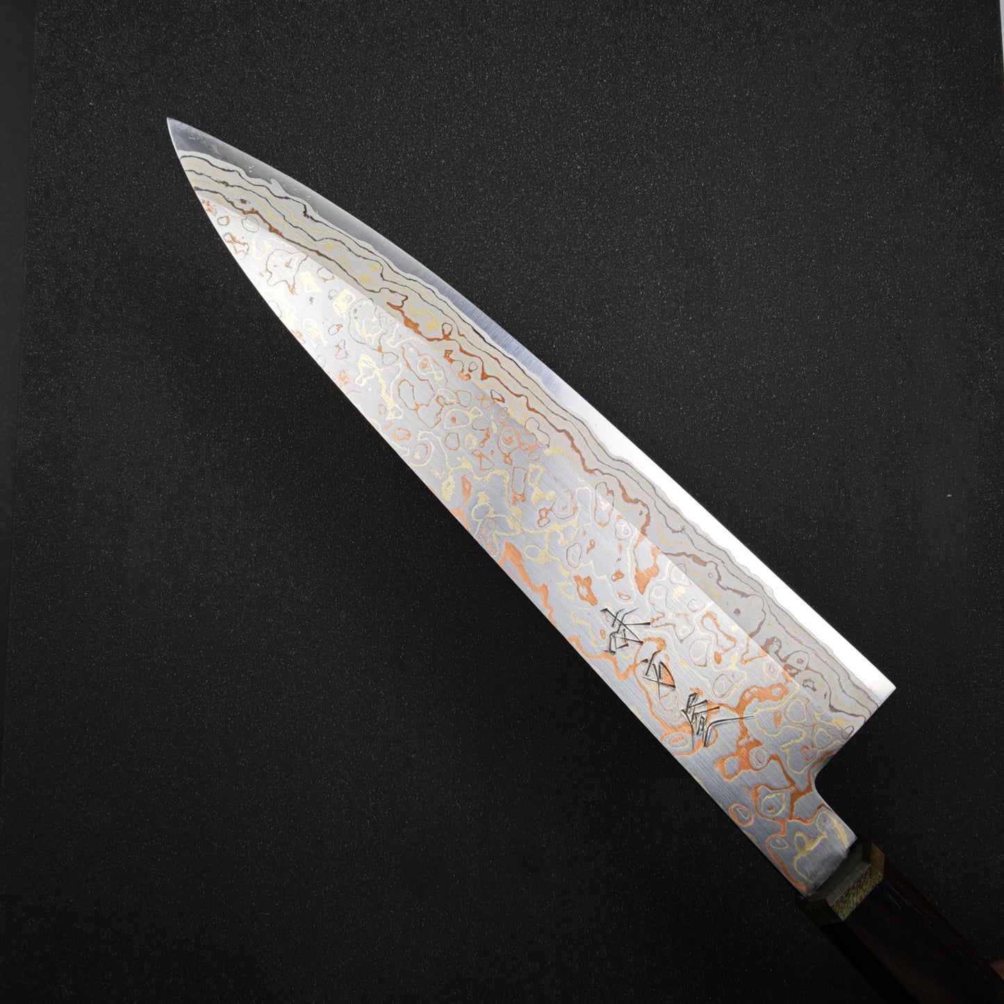 Mutsumi Hinoura V-toku Rainbow Damascus Gyuto 240mm-Stainless Clad
