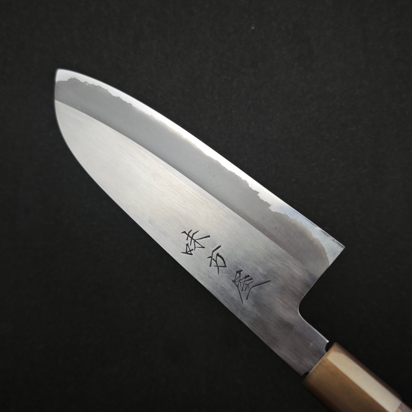Mutsumi Hinoura White2 Polished Santoku 165mm-Stainless clad