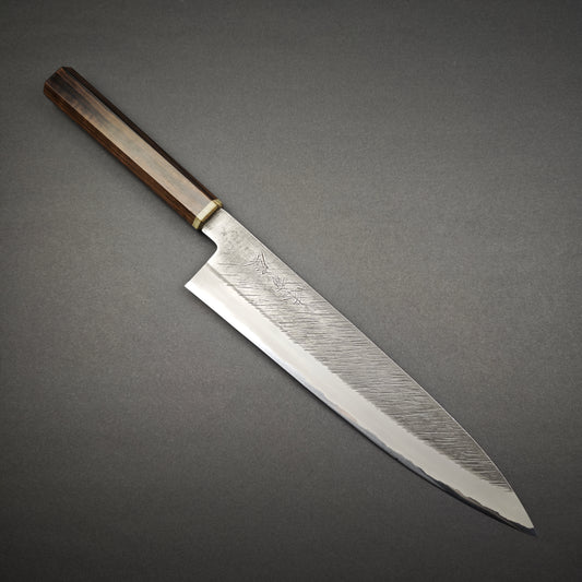 Mutsumi Hinoura White2 Pine Needle Gyuto 240mm-Stainless clad