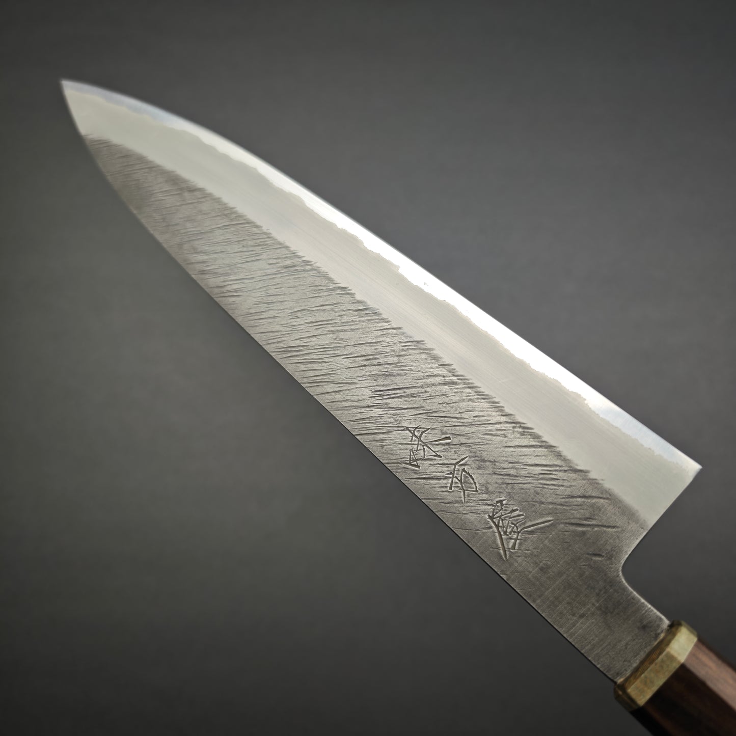 Mutsumi Hinoura White2 Pine Needle Gyuto 240mm-Stainless clad