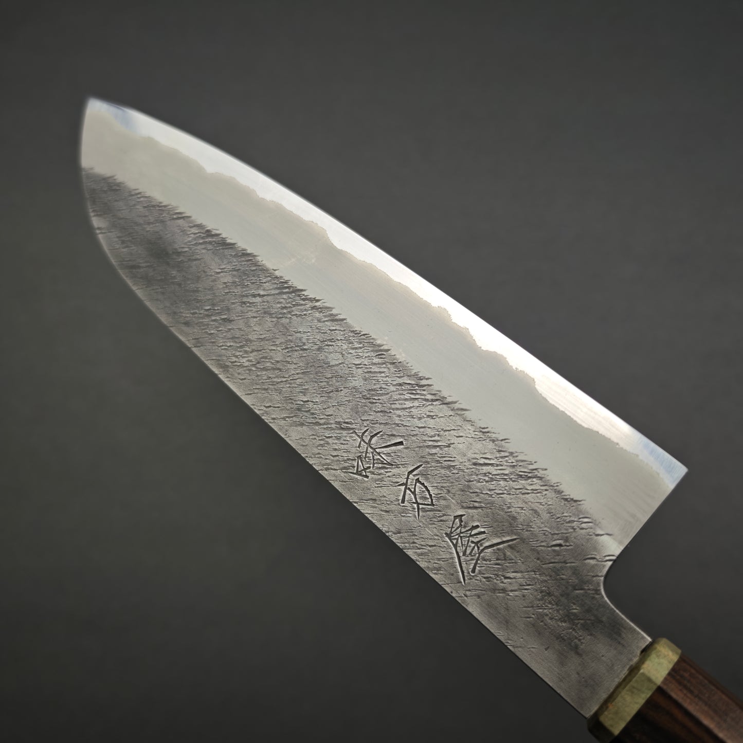 Mutsumi Hinoura White2 Pine Needle Santoku 180mm-Stainless clad