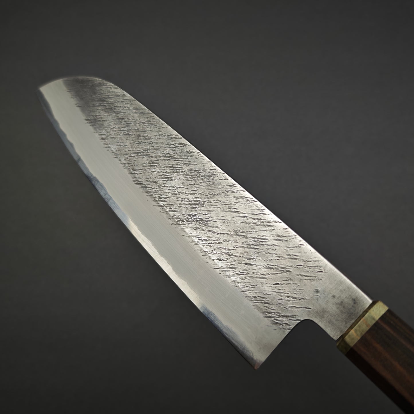 Mutsumi Hinoura White2 Pine Needle Santoku 180mm-Stainless clad