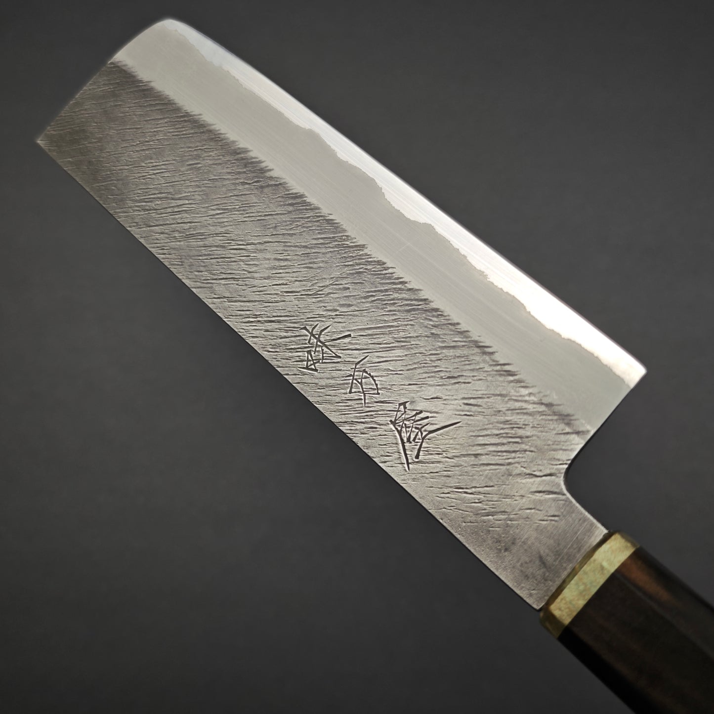 Mutsumi Hinoura White2 Pine Needle Nakiri 180mm-Stainless clad