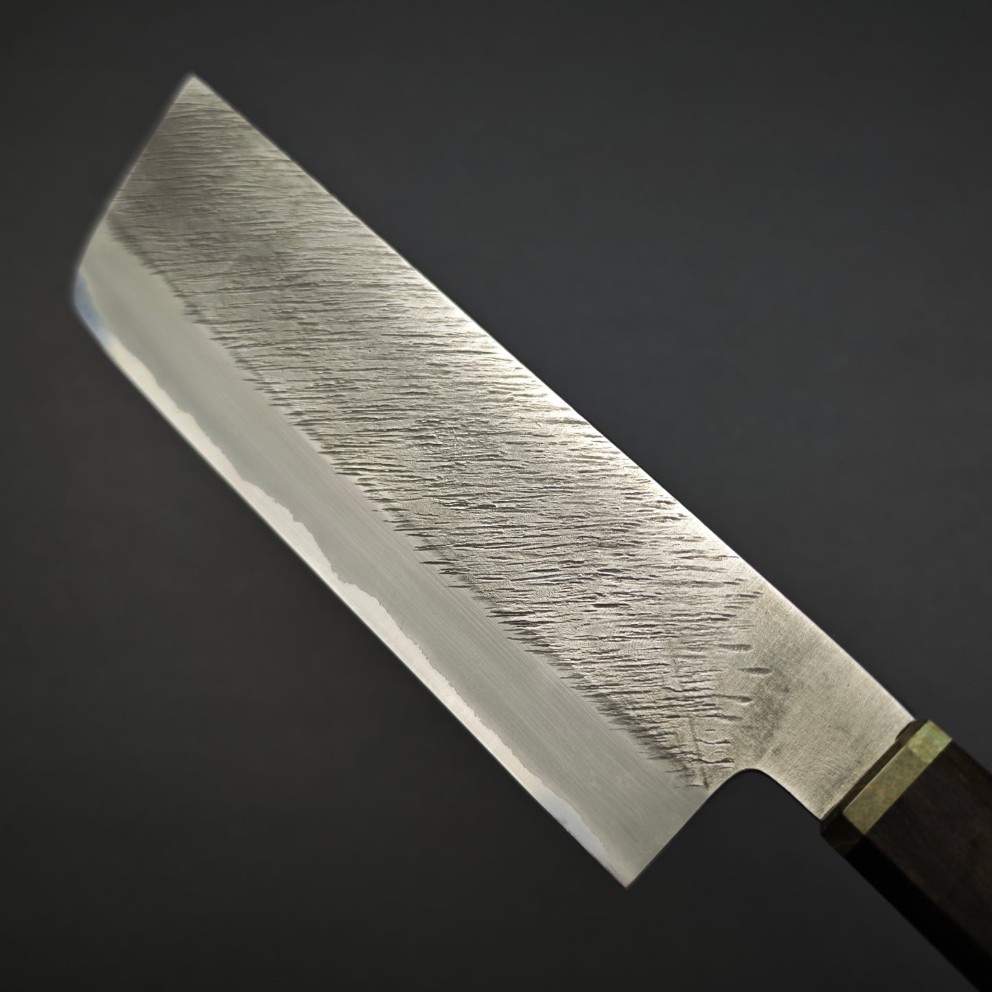 Mutsumi Hinoura White2 Pine Needle Nakiri 180mm-Stainless clad