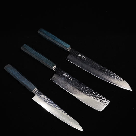 Knife Set 2 Touroku Sakai KAGAYAKI VG10 Damascus Tsuchime