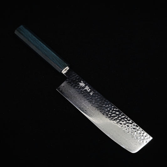 Touroku Sakai KAGAYAKI VG10 Damascus Tsuchime Nakiri 160mm