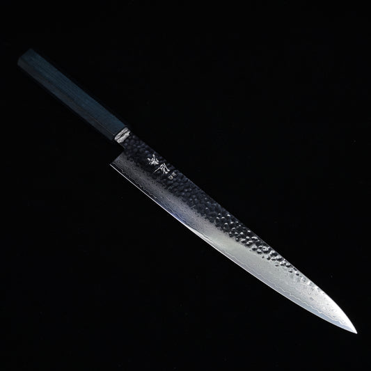 Touroku Sakai KAGAYAKI VG10 Damascus Tsuchime Sujihiki 240mm
