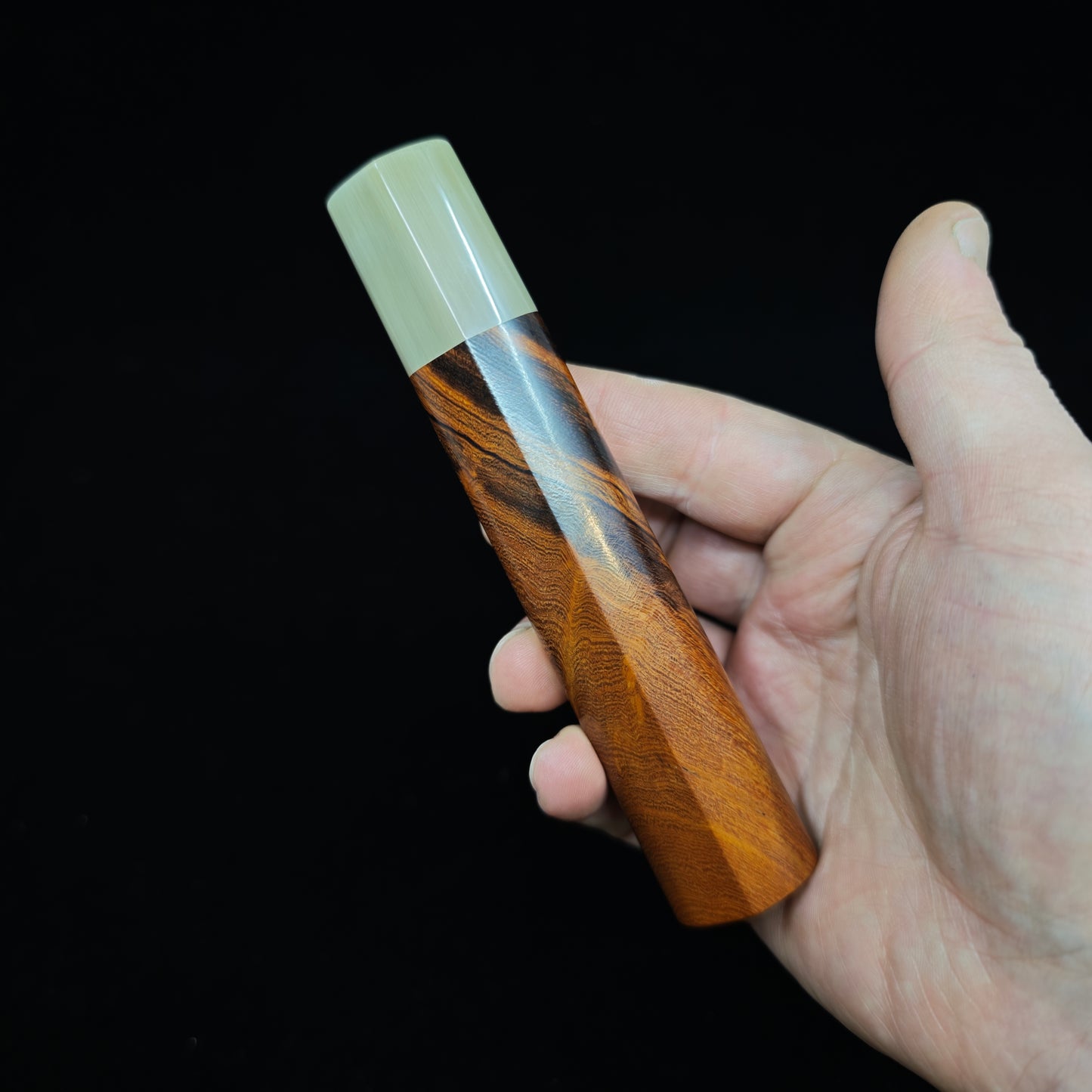 D-shape Desert Ironwood with Blond Buffalo Horn Ferrule (Addon)