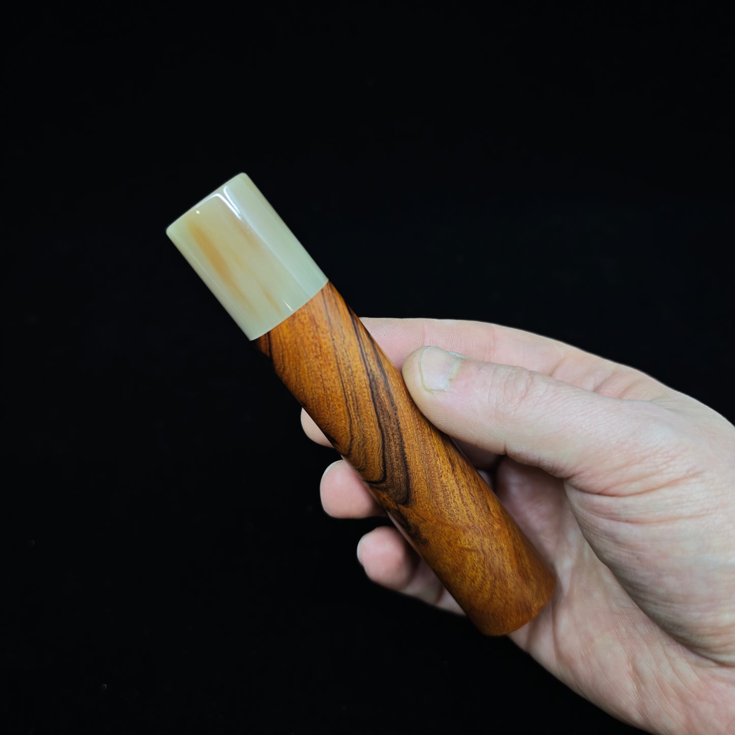 D-shape Desert Ironwood with Blond Buffalo Horn Ferrule (Addon)
