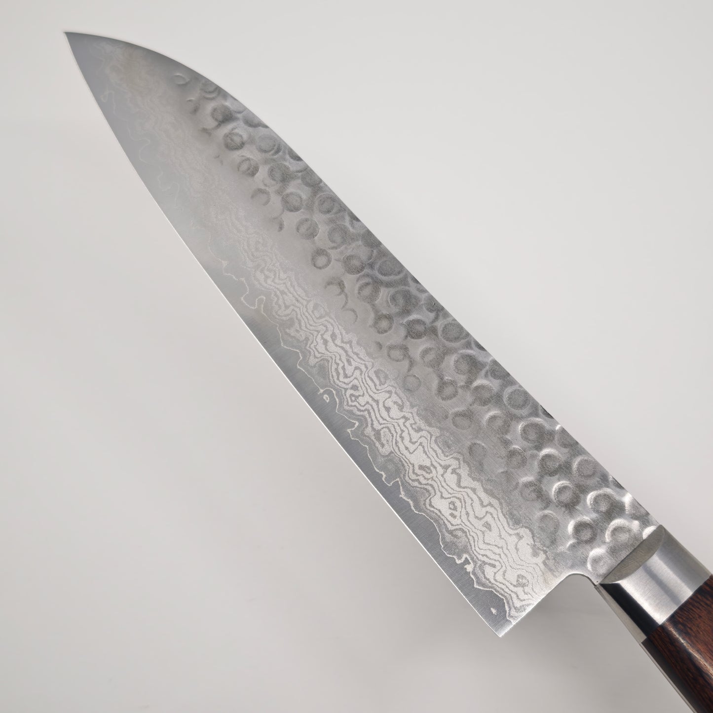 Touroku Sakai Ono VG10 17 Layer Damascus Santoku 180mm Brown Western Handle