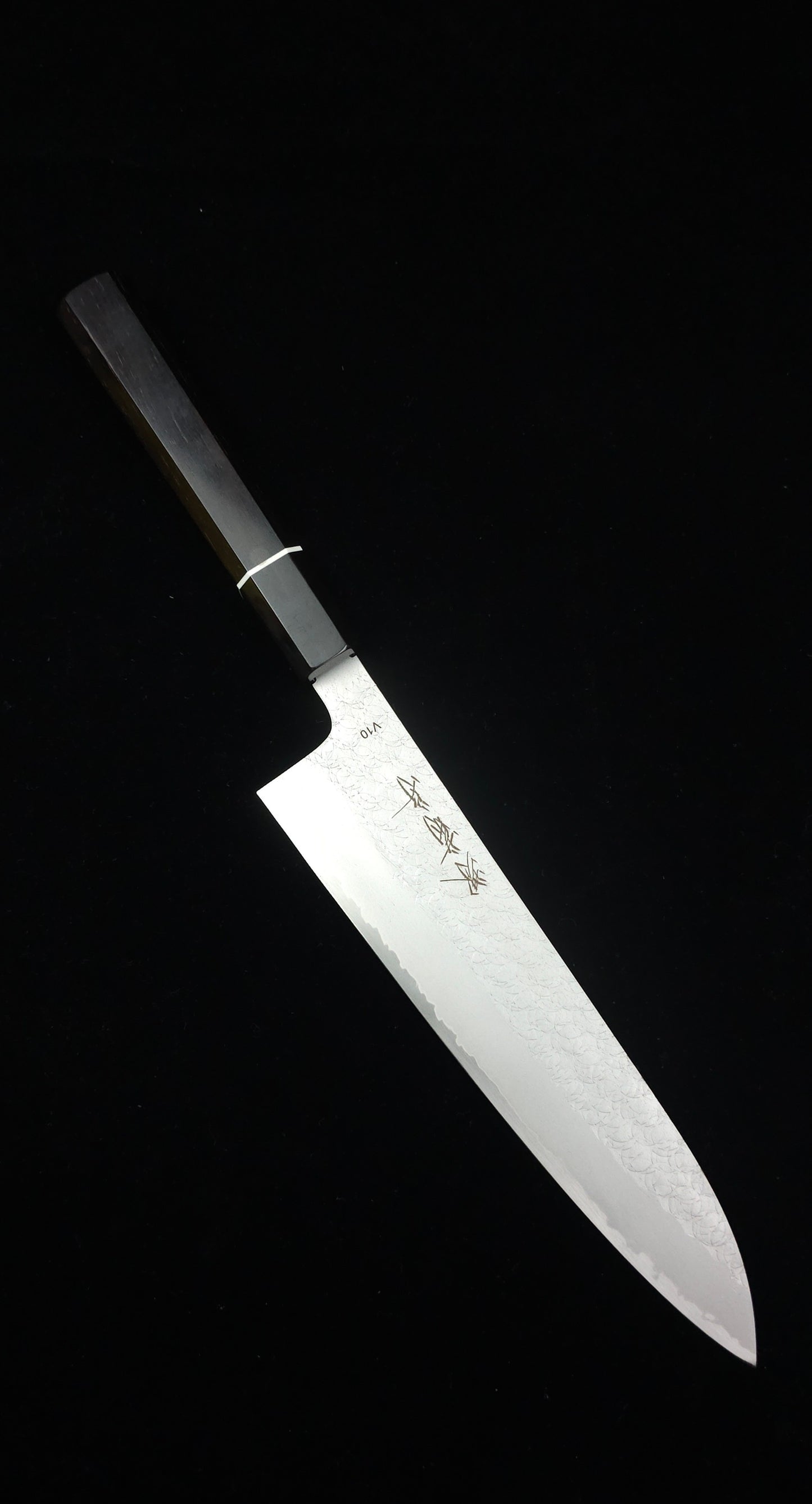 Black Ebony With Dark Buffalo Horn Ferrule - Thin Metal Spacer