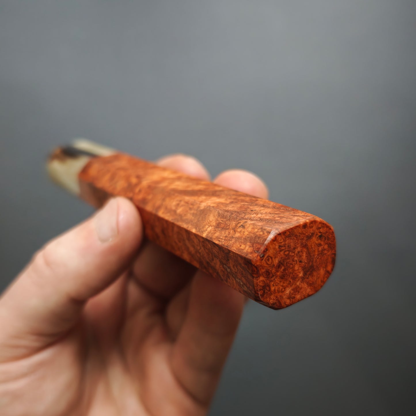 Amboyna burl with Blond Buffalo Horn Ferrule