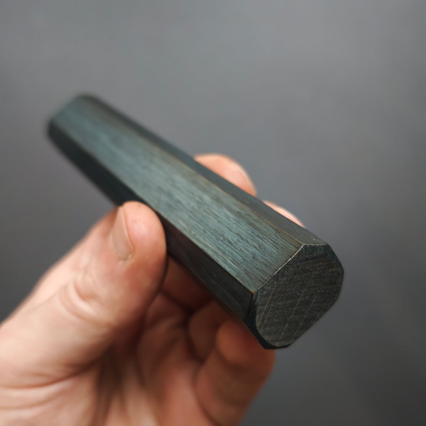 Octagonal Oak Samurai Blue Lacquered