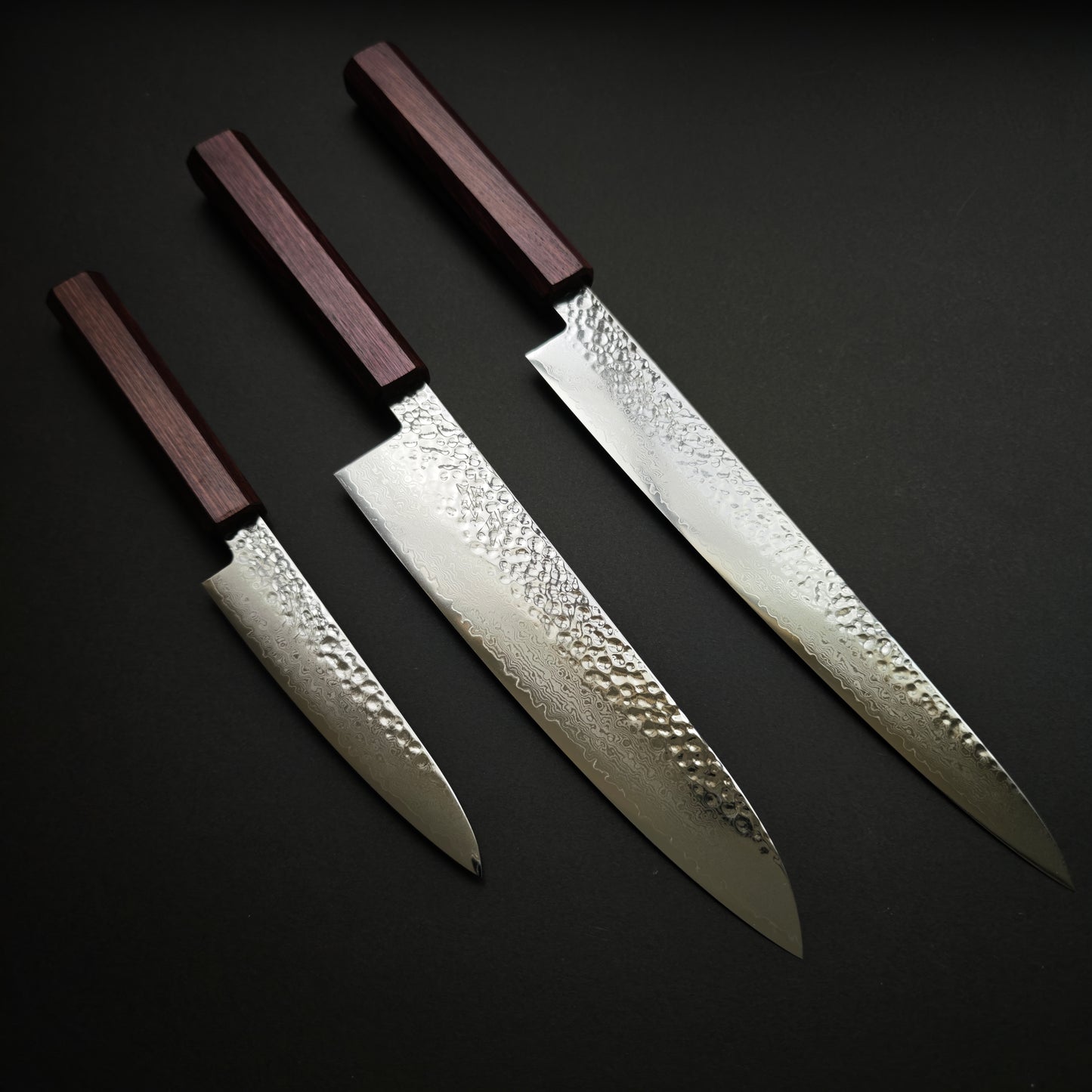 Knife Set 4 Touroku Sakai KAGAYAKI VG10 Damascus Tsuchime (S,G210,P130)