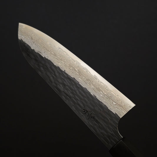 Nigara Hamono VG XEOS Damascus Kurouchi Santoku 170mm