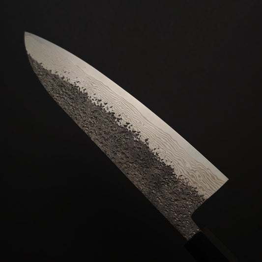 21 Miyazaki Kajiya Ginsan Damascus Tsuchime Gyuto 210mm (Batch3)