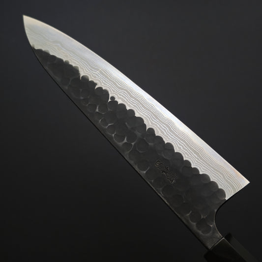 Nao Yamamoto Blue Super Kuro Tsuchime Damascus Gyuto 210mm