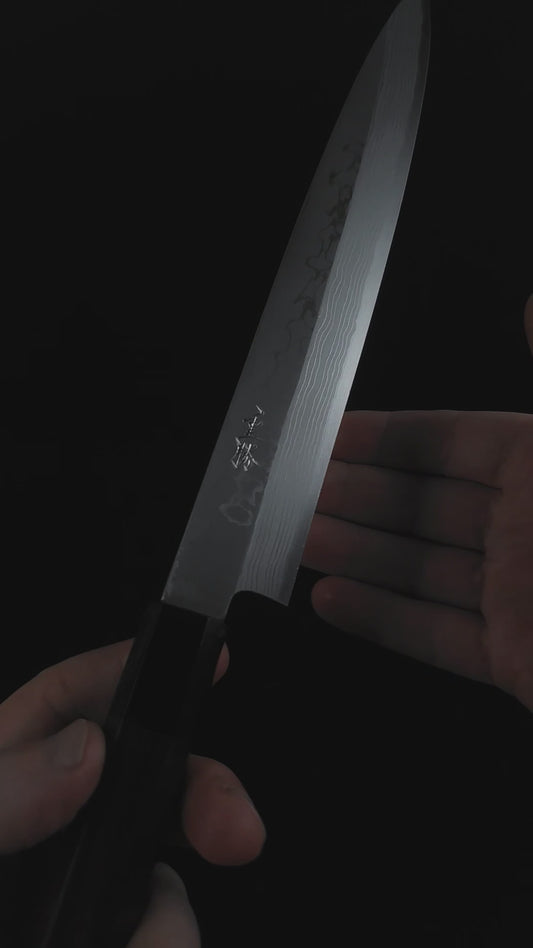Hideo Kitaoka White2 Damascus Yanagiba 240mm