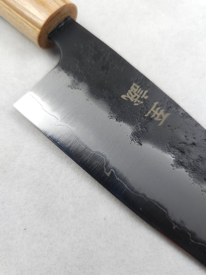 Shisei Aogami Super Kuro Nashiji Wa handle Santoku Knife 180mm
