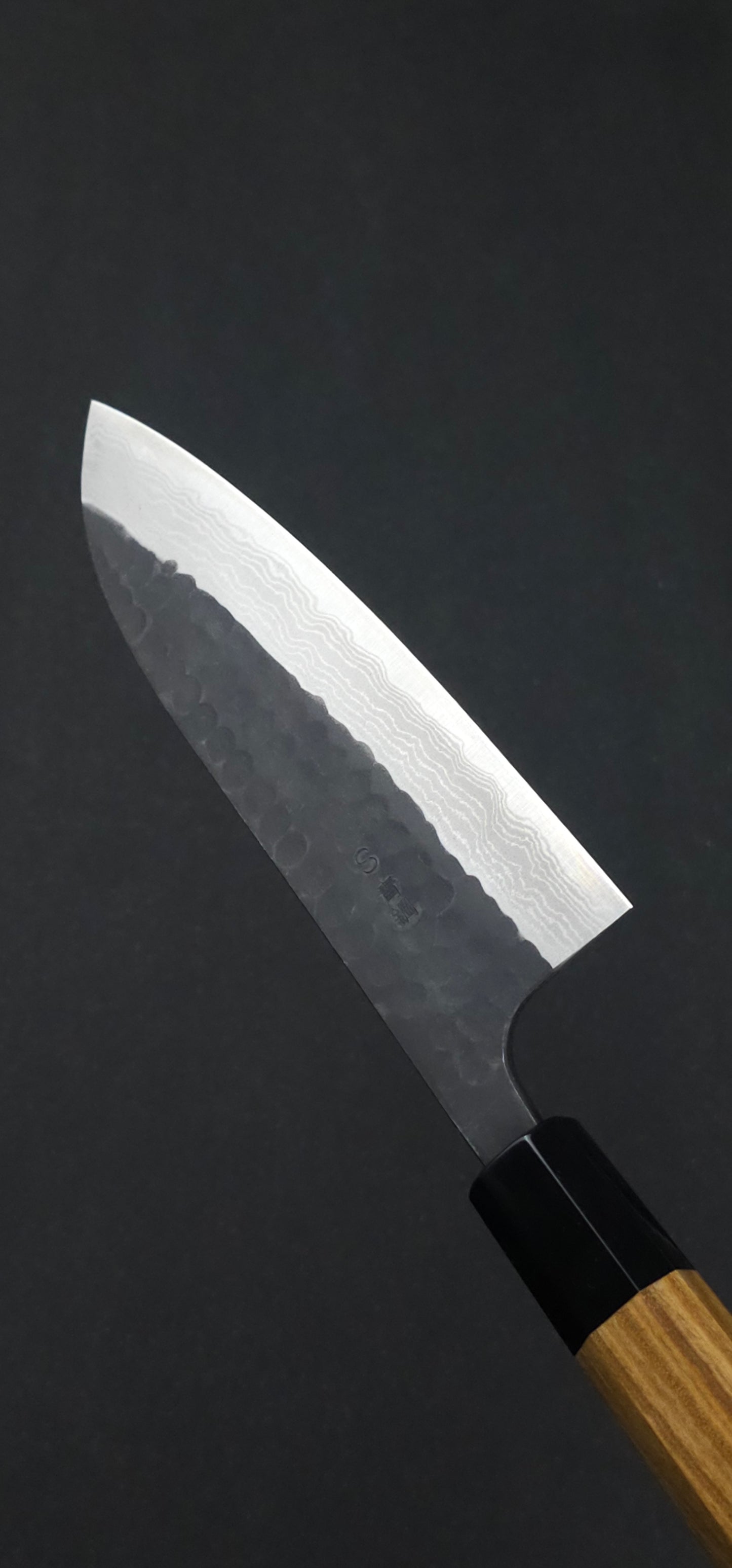 Nao Yamamoto Blue Super Kuro Tsuchime Damascus Santoku 165mm