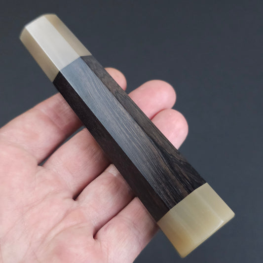 Black Ebony With Dual Blond Buffalo Horn Ferrule