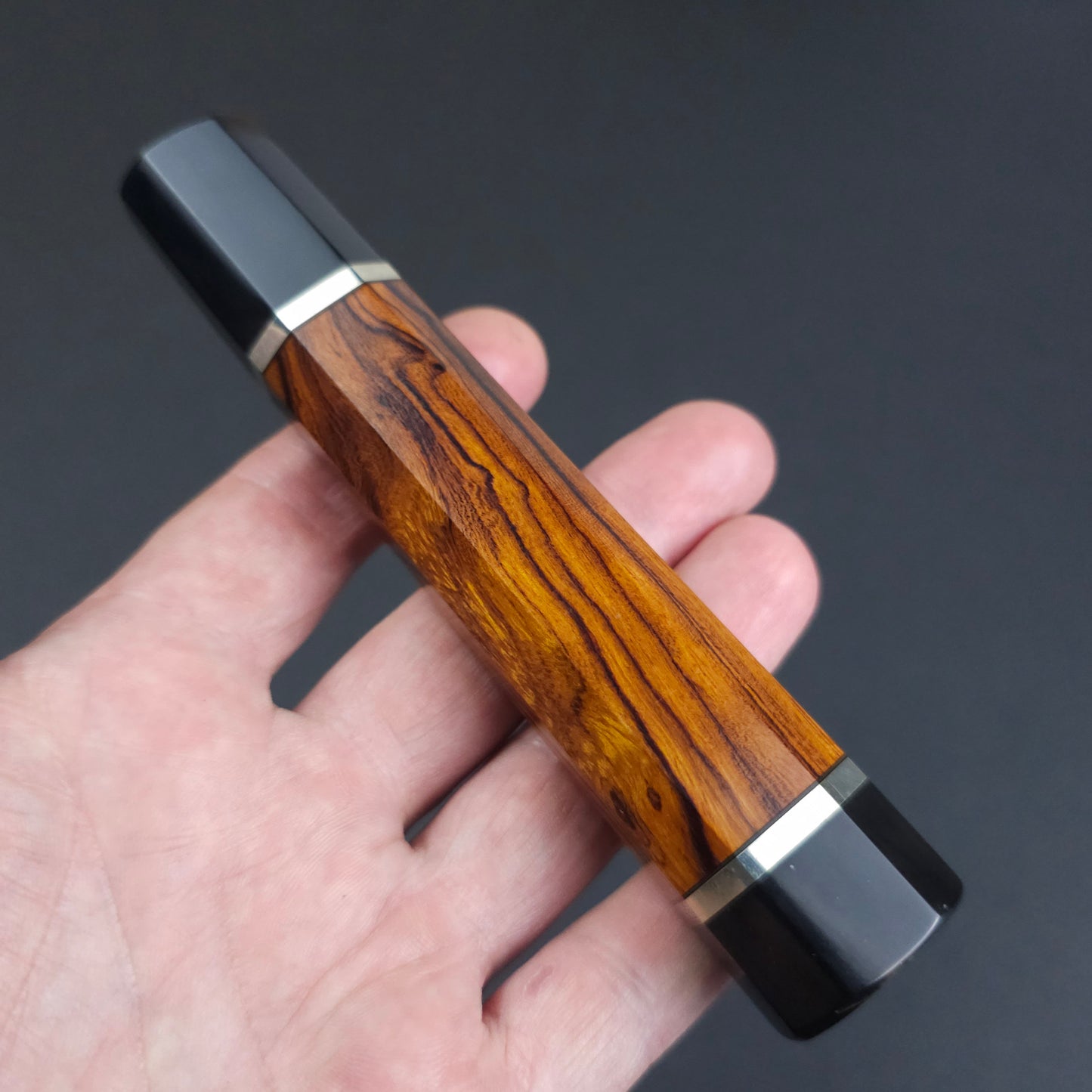 Desert Ironwood with Dark Buffalo Horn Ferrule - 2 Metal Spacer (Addon)