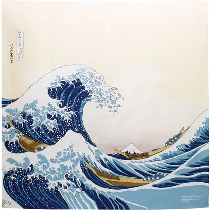 Furoshiki wrapping cloth-Ukiyoe Under The Wave Off Kanagawa Beige 1040mmx1040mm