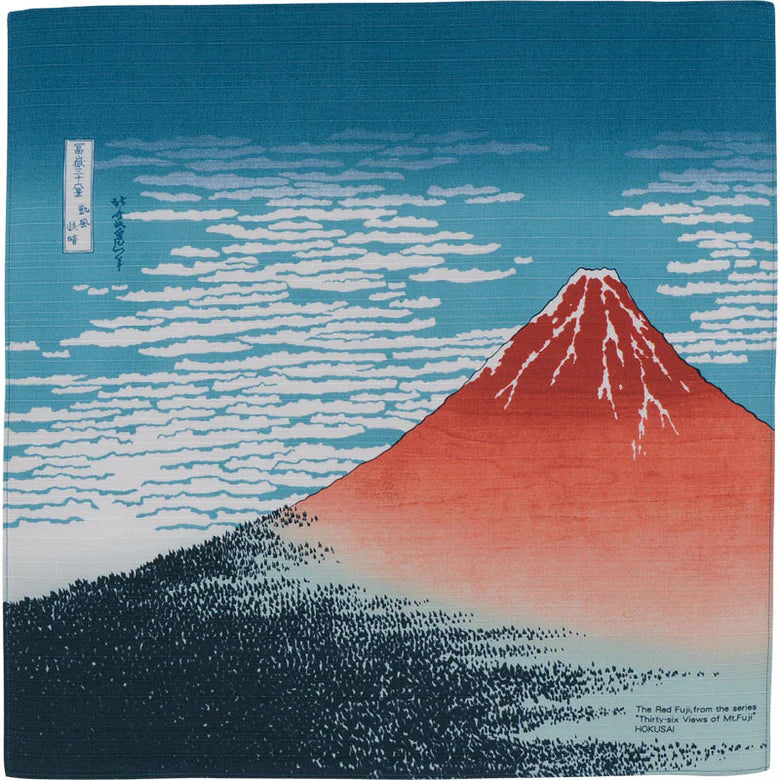 Furoshiki Wrapping Cloth-Ukiyoe South Wind, Clear Sky Navy blue 480mmx480mm