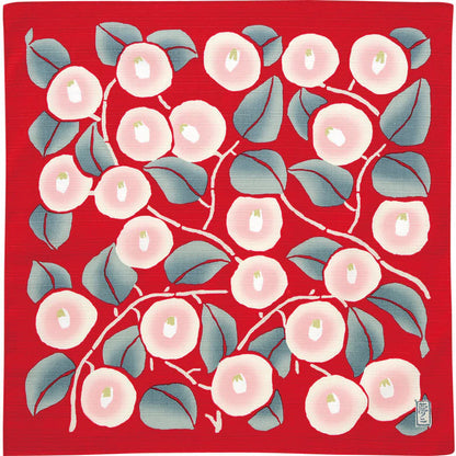 Furoshiki wrapping cloth-Yumeji Takehisa | Camellia Red 480mmx480mm