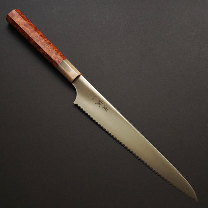 Amboyna burl with Blond Buffalo Horn Ferrule Sujihiki