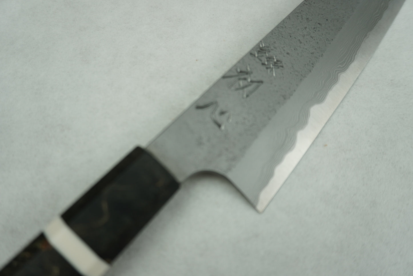 Nigara Hamono (Hatsukokoro) Blue 2 Nashiji Damascus Gyuto 200mm