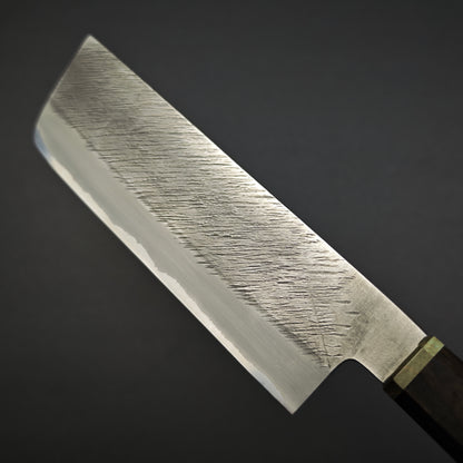 Mutsumi Hinoura White2 Pine Needle Nakiri 180mm-Stainless clad
