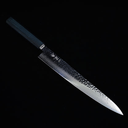 Touroku Sakai KAGAYAKI VG10 Damascus Tsuchime Sujihiki 240mm
