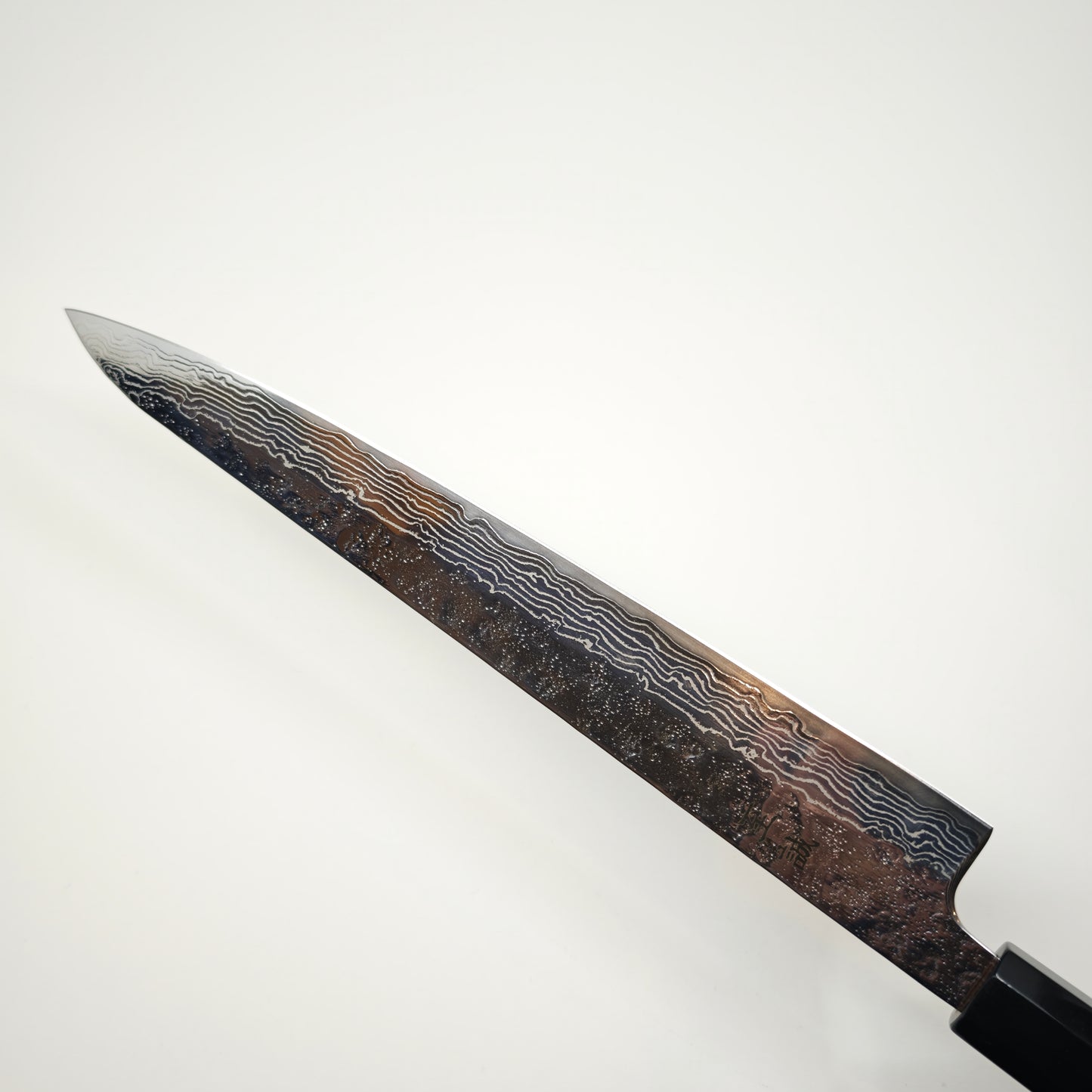 Shisei 440C Tsuchime Damascus Polished Sujihiki 240mm
