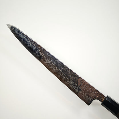 Shisei 440C Tsuchime Damascus Polished Sujihiki 240mm