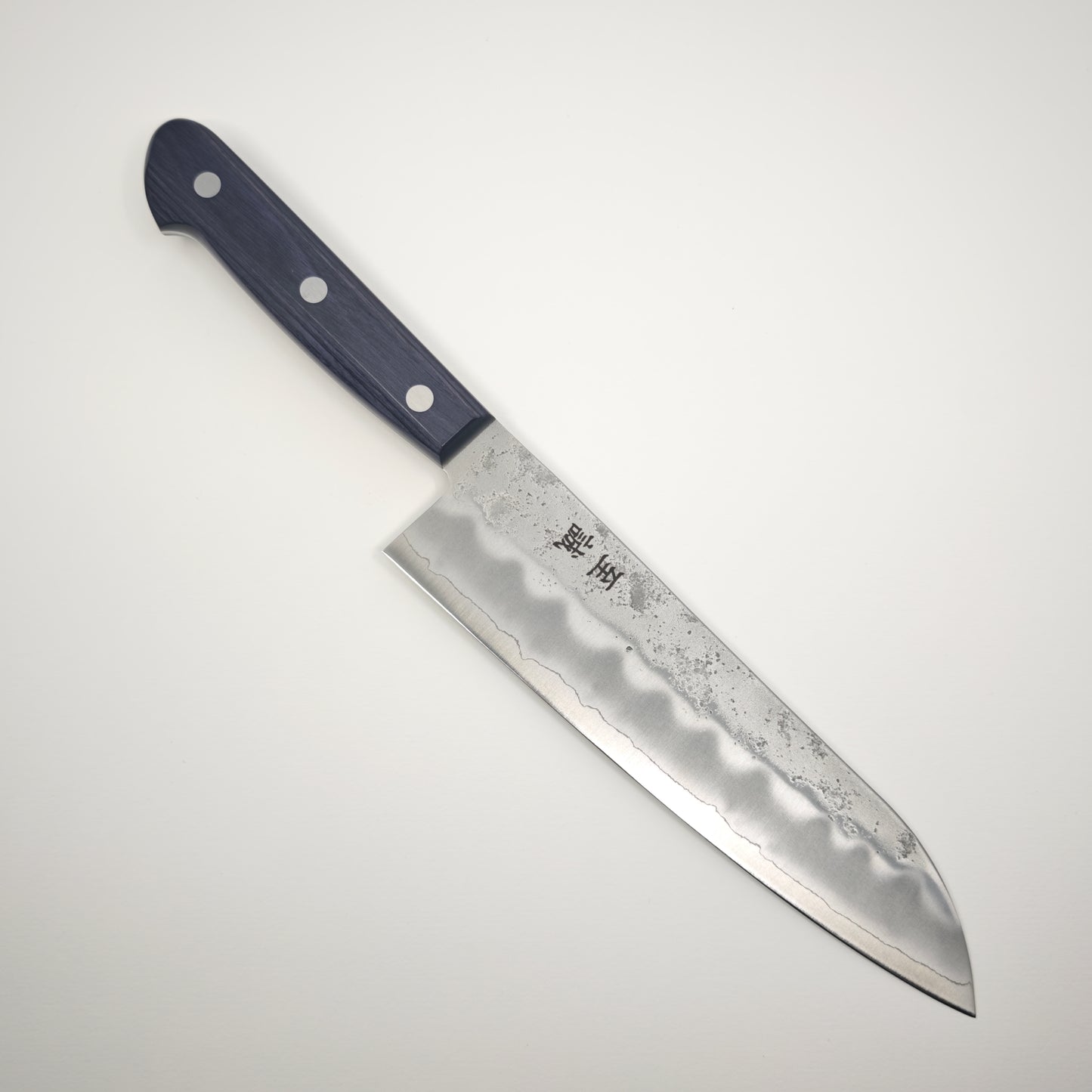 Shisei Ginsan(Silver3) Nashiji Santoku 180mm-Red/Purple handle