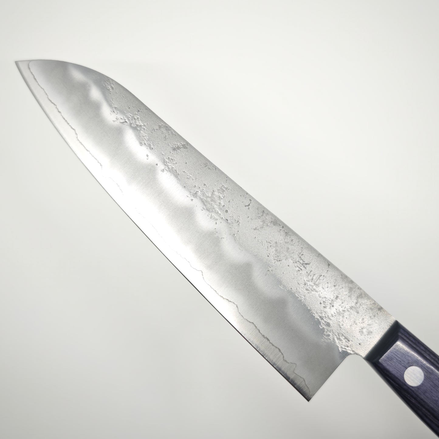 Shisei Ginsan(Silver3) Nashiji Santoku 180mm-Red/Purple handle