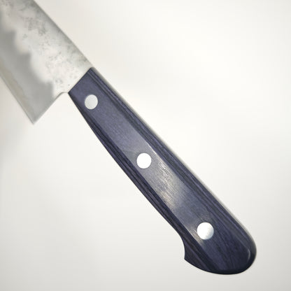 Shisei Ginsan(Silver3) Nashiji Santoku 180mm-Red/Purple handle