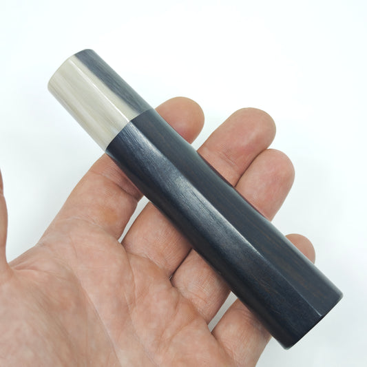 D-shape Black Ebony with Blond Buffalo Horn Ferrule